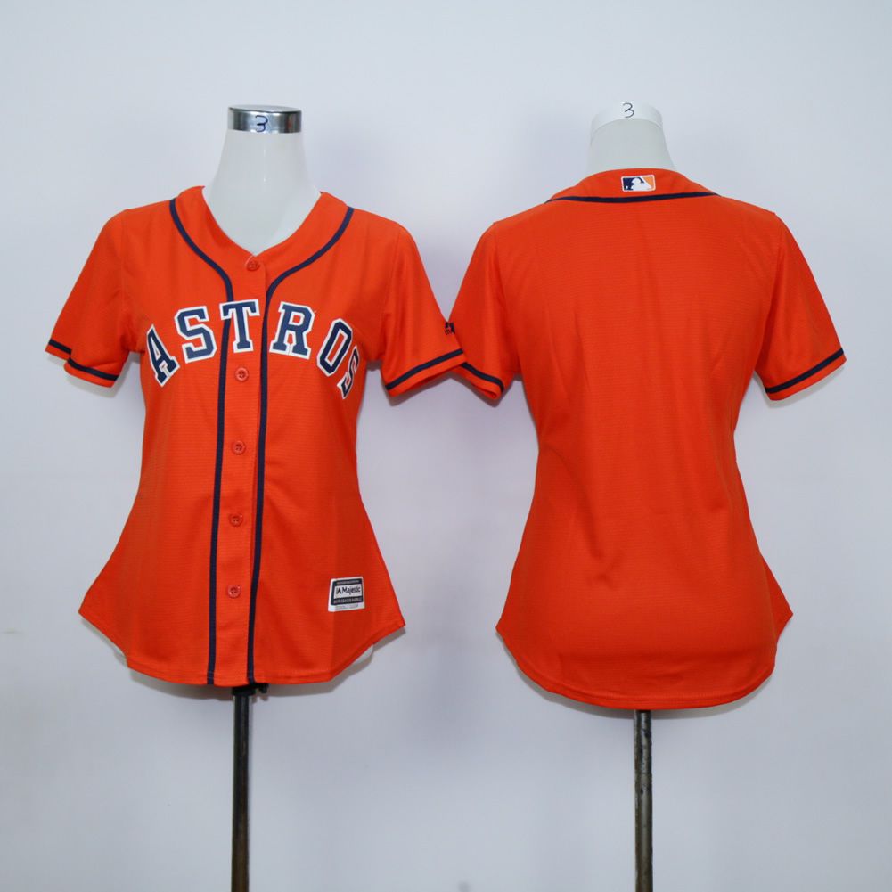 Women Houston Astros Blank Orange MLB Jerseys